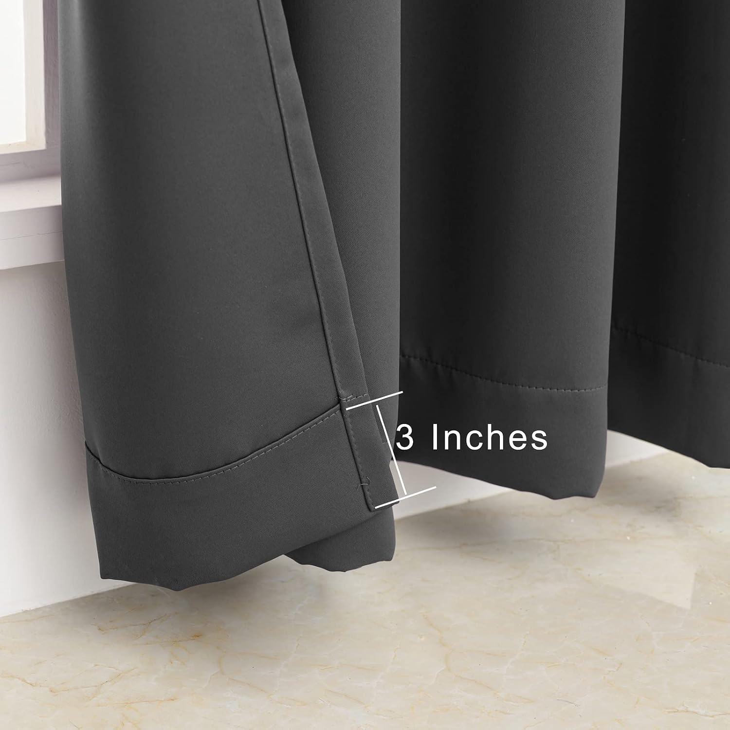 Pickluc Grey Blackout Curtain Panels with Grommet, Light Blocking Drapes for Living Room, Thermal Insulated, Noise Reduction, Privacy Prote…