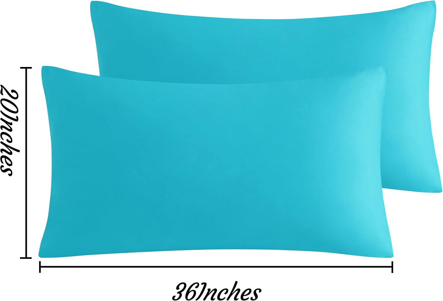 Ntbay King Pillow Cases Set of 2, 2 Pack Brushed Microfiber 20x36 Pillow Cases, Soft, Wrinkle, Fade, Stain Resistant Blue Pillow Cases with…
