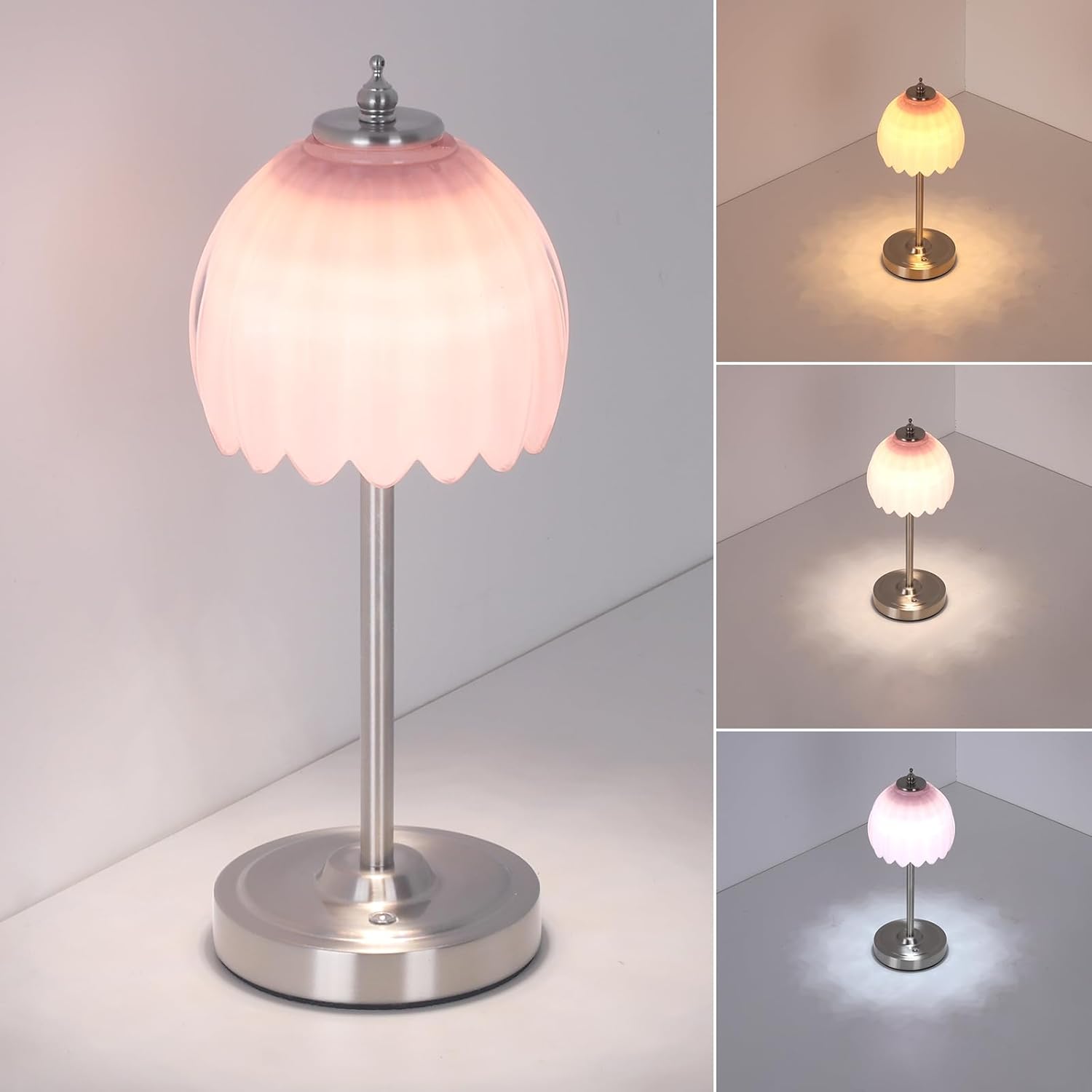 Shenmoyl Rechargeable Table Lamp with 5200mAh Battery & Touch Control - 3 Adjustable Color Temperatures, Cordless Dimmable Table Light…