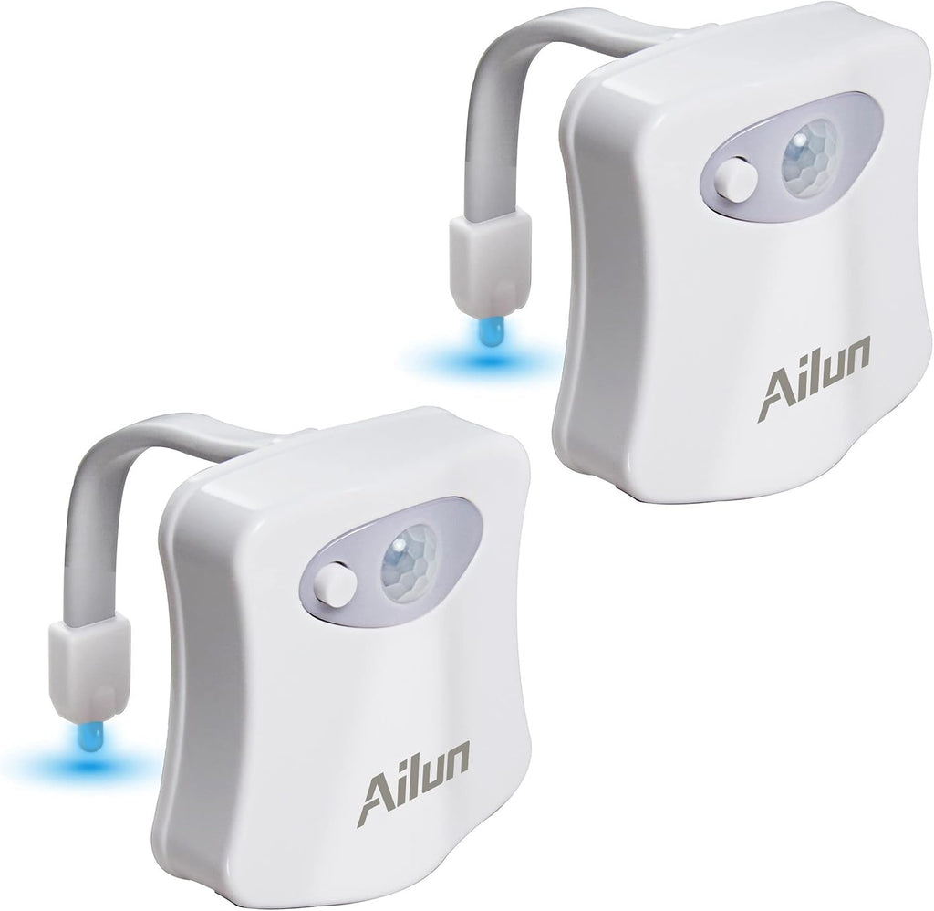 Toilet Night Light 2Pack by Ailun Motion Sensor Activated LED Light 8 Colors Changing Toilet Bowl Illuminate Nightlight for Bathroom…