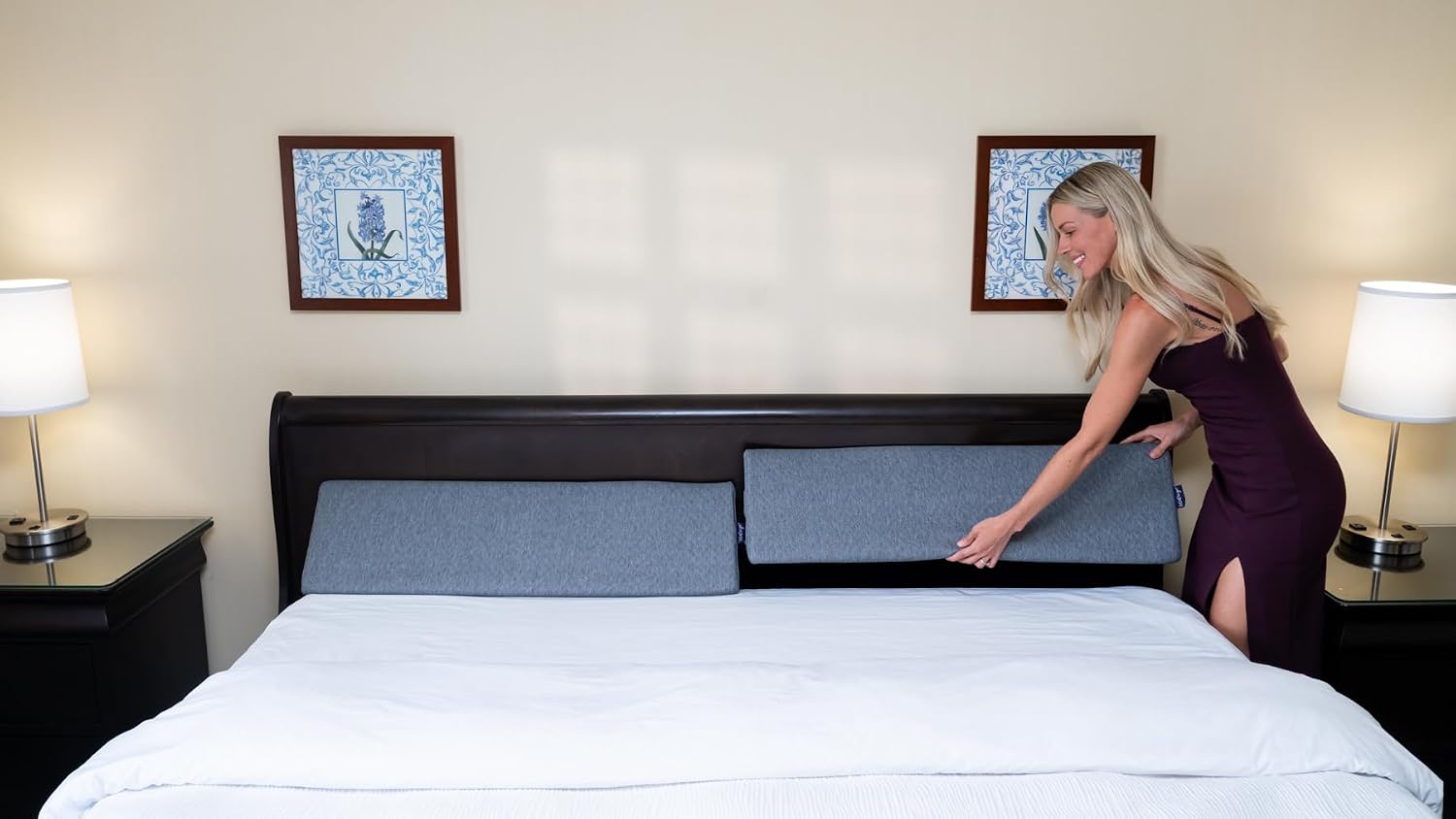 XetraDesign Bed Wedge Pillow Set for Headboard Gap Up to 7", Triangle Gap Filler for Bed, Mattress Wedge Gap Filler, Headboard Space…