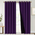 Nicetown Royal Purple Full Shade Curtain Panels, 62 x 84 inch, Pair of Energy Smart & Noise Blocking Out Blackout Drapes for Dining Room Wi…