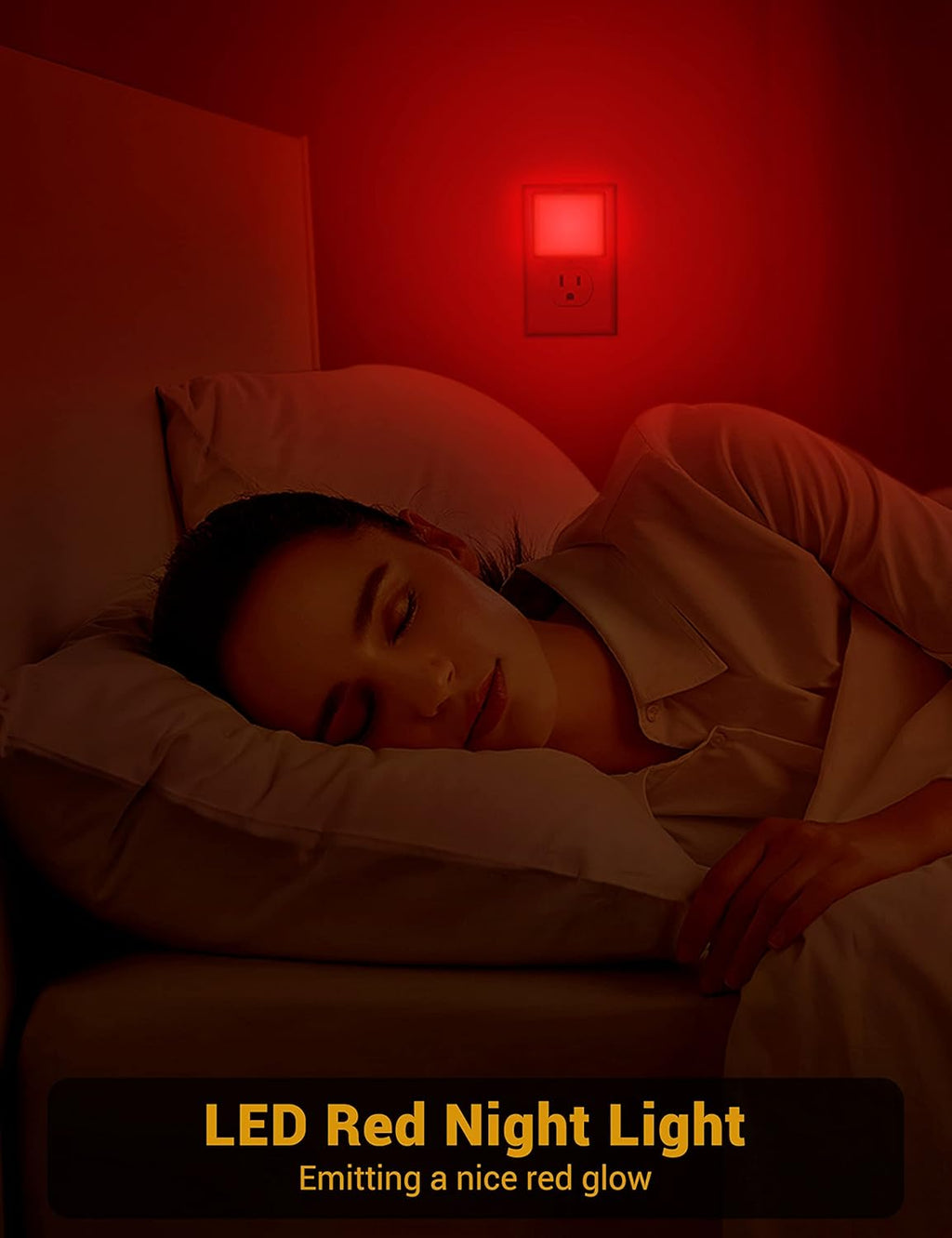 Red Night Light, JandCase Red NightLight[2 Pack],0.3W LED Night Light with Auto Light Sensor, Night Lamp Plug into Wall for…
