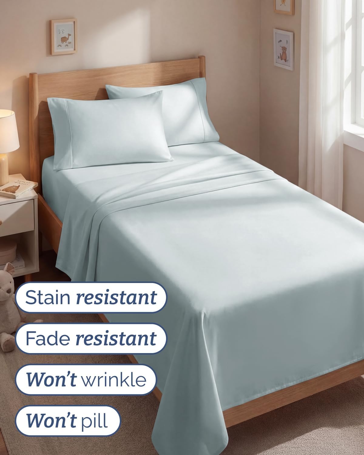 Twin 4 Piece Sheet Set - Comfy, Breathable & Cooling - Hotel Luxury Bedding for Women, Men, Kids, Teens and Children - 1 Flat & 1 Fitted…