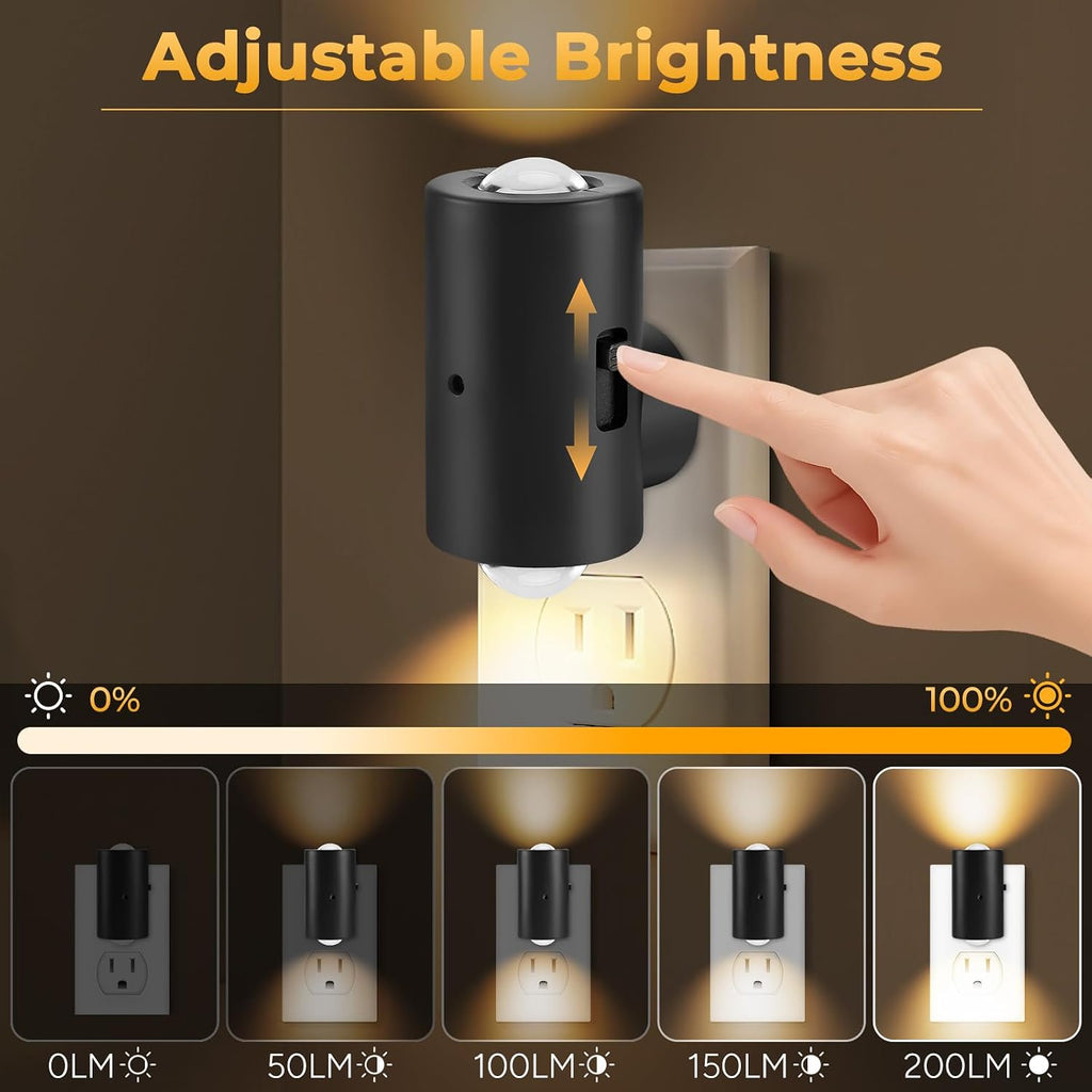 TSEXES LED Night Lights Plug into Wall, Dimmable Plug in Night Light, Dusk to Dawn, 0-200LM Bright Nightlight Auto-On/Off, 3000K Night…