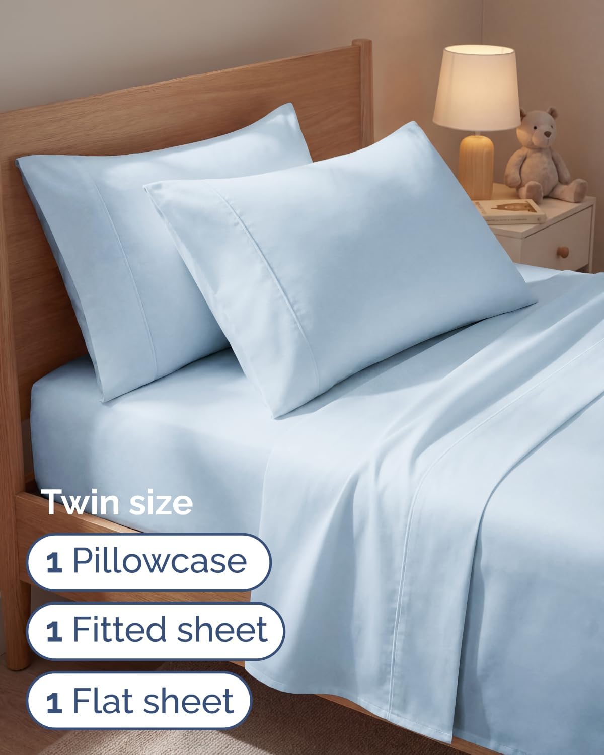 Twin 4 Piece Sheet Set - Comfy, Breathable & Cooling - Hotel Luxury Bedding for Women, Men, Kids, Teens and Children - 1 Flat & 1 Fitted…