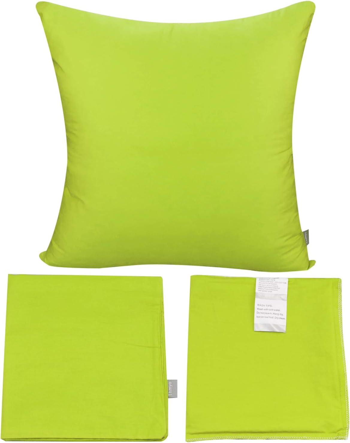 Thmyo 4-Pack 100% Cotton Comfortable Solid Decorative Throw Pillow Case, Square Cushion Cover Pillowcase Sublimation Blank Pillow Covers DI…
