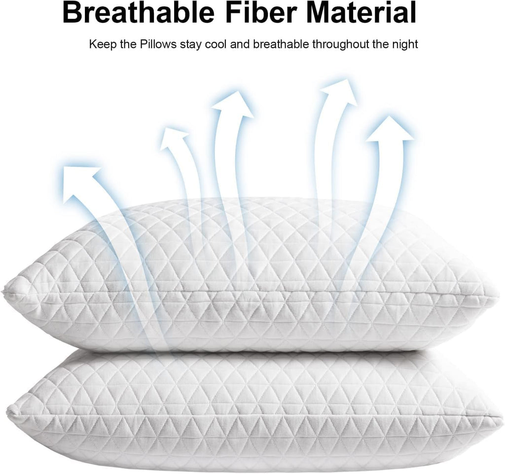 KEYOOHOME Shredded Memory Foam Pillows for Sleeping, Bed Pillows King Size Set of 2 Pack Cooling Adjustable, Good for Side and Back Sleeper…
