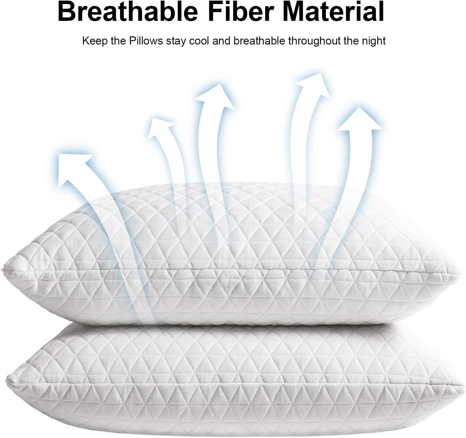 KEYOOHOME Shredded Memory Foam Pillows for Sleeping, Bed Pillows King Size Set of 2 Pack Cooling Adjustable, Good for Side and Back Sleeper…