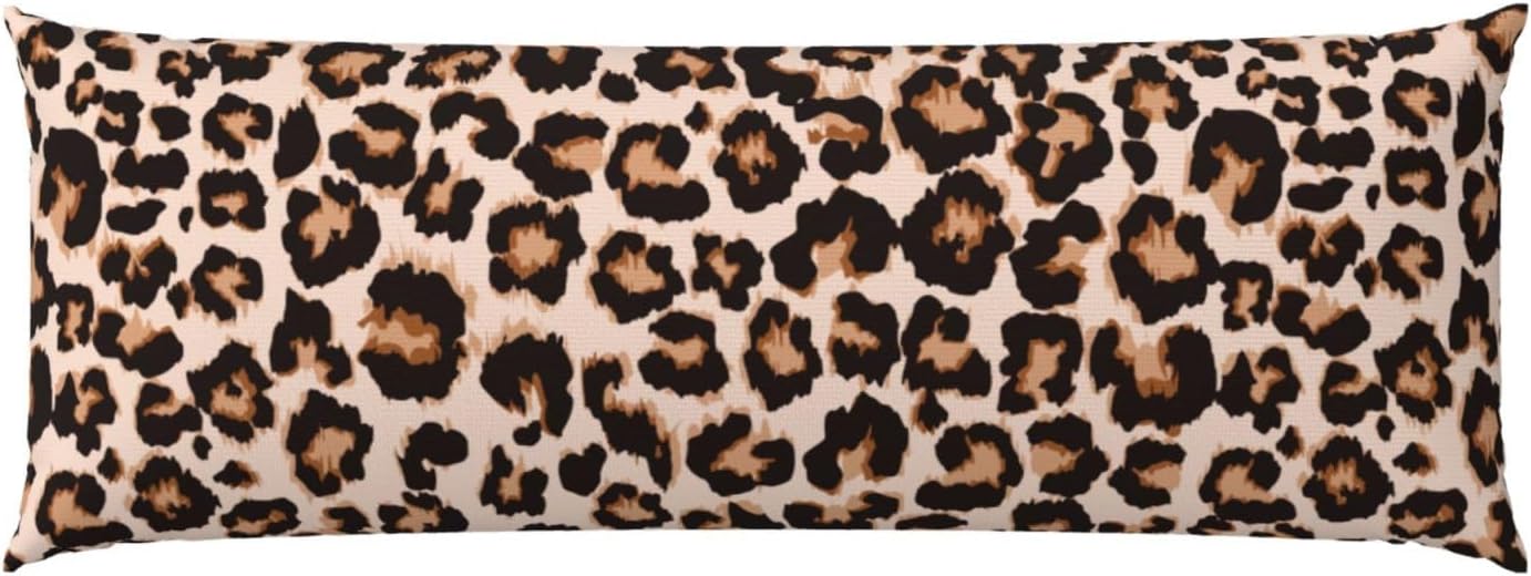Sovvin Cheetah Print Body Pillow Cover Leopard Long Pillow Case with Zipper Decorative Soft Cushion Bedding Pillowcase for Couch Bed…