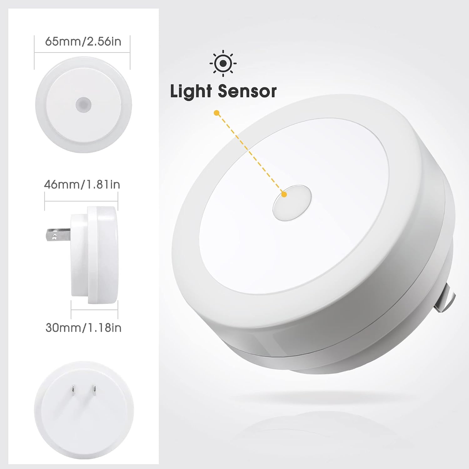 Briignite Night Lights Plug into Wall, [2 Pack], Nightlight with Light sensors, LED Night Light for Kids Room, Baby Night Light, Bathroom…