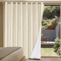H.VERSAILTEX Linen Blackout Curtains Durable Thick Textured Linen Look 100% Blackout Patio Door Curtain Anti Rust Grommet Extra Wide…