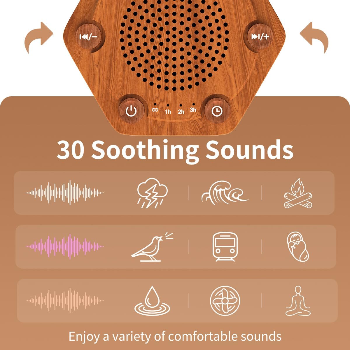 WowSleep Sound White Noise Machines High Fidelity 30 Unique Non-Looping Soothing Sounds 12 Colors Night Light 4 Timers 10-Level Brightness…