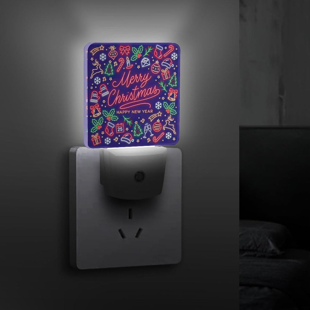YKJAHSD Merry Chrismas Night Light, Plug into Wall Decor Nightlights for Bedroom, Bathroom, Hallway, Kitchen, with Dusk to Dawn Ligh…