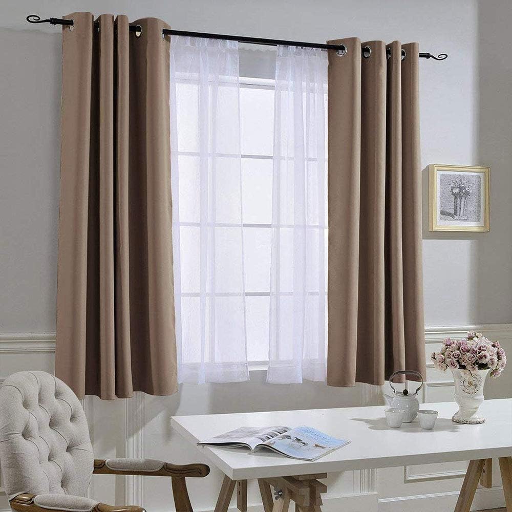 Nicetown Blackout Draperies Curtains Panels - Window Treatment Thermal Insulated Solid Grommet Blackout Drapes for Bedroom (Set of 2, 52 by…