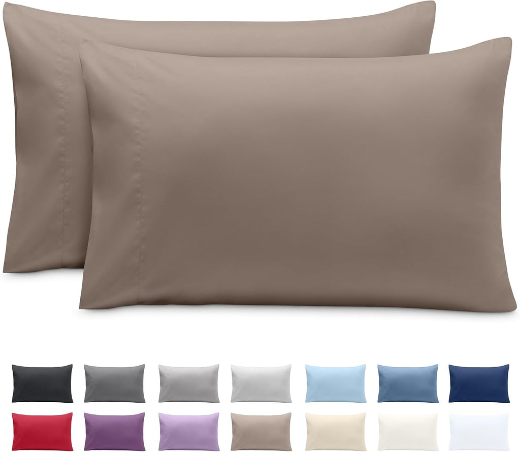 BareHome Bare Home Microfiber Pillow Cases - King 20x40 - Cooling Pillowcases - Double Brushed - easy maintenance - Envelope Closure…
