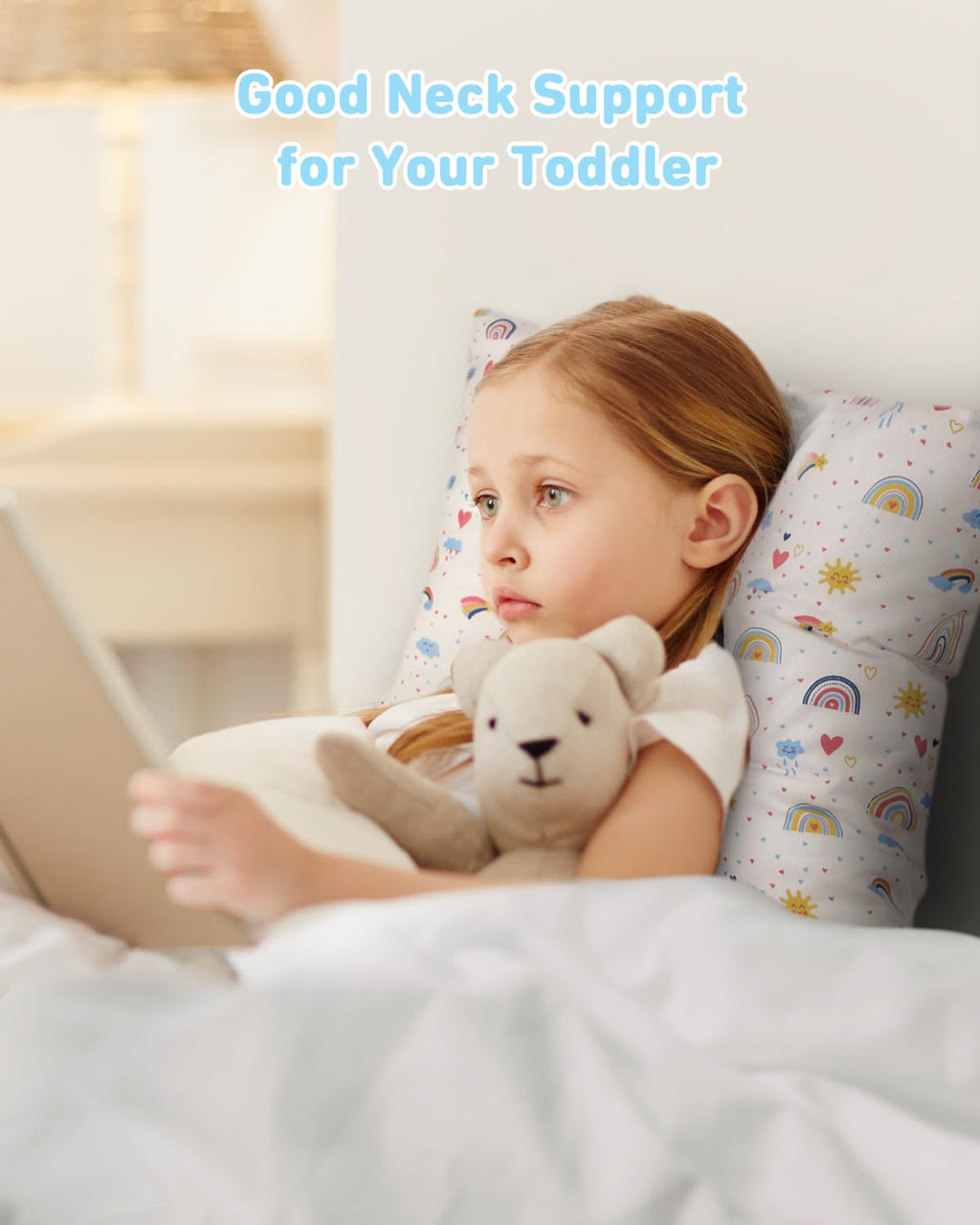 Babebay Toddler Pillow,13X18 Soft Toddler Pillows for Sleeping, Machine Washable Kids Pillow with Cotton Pillowcase, Perfect for Travel…