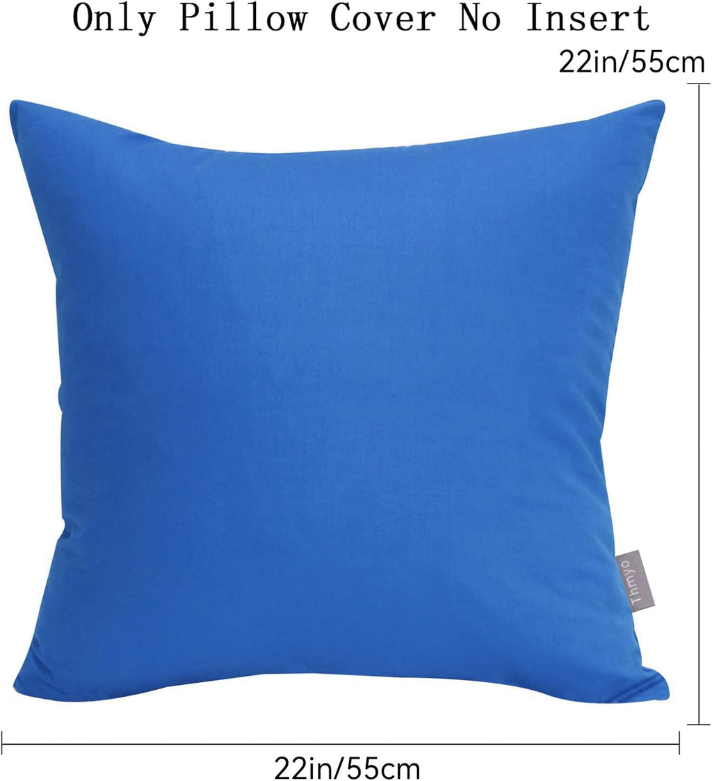 Thmyo 4-Pack 100% Cotton Comfortable Solid Decorative Throw Pillow Case Square Cushion Cover Pillowcase Sublimation Blank Pillow Covers DIY…