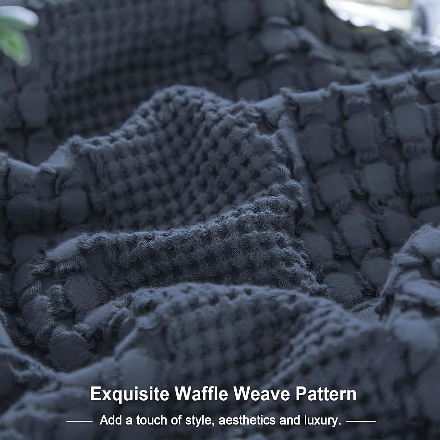 Phf 100% Cotton Waffle Pillow Shams King Size, 2 Pack 20" x 36" Soft Skin-Friendly Pillowcases, No Filling, Aesthetic Woven and Breathable…