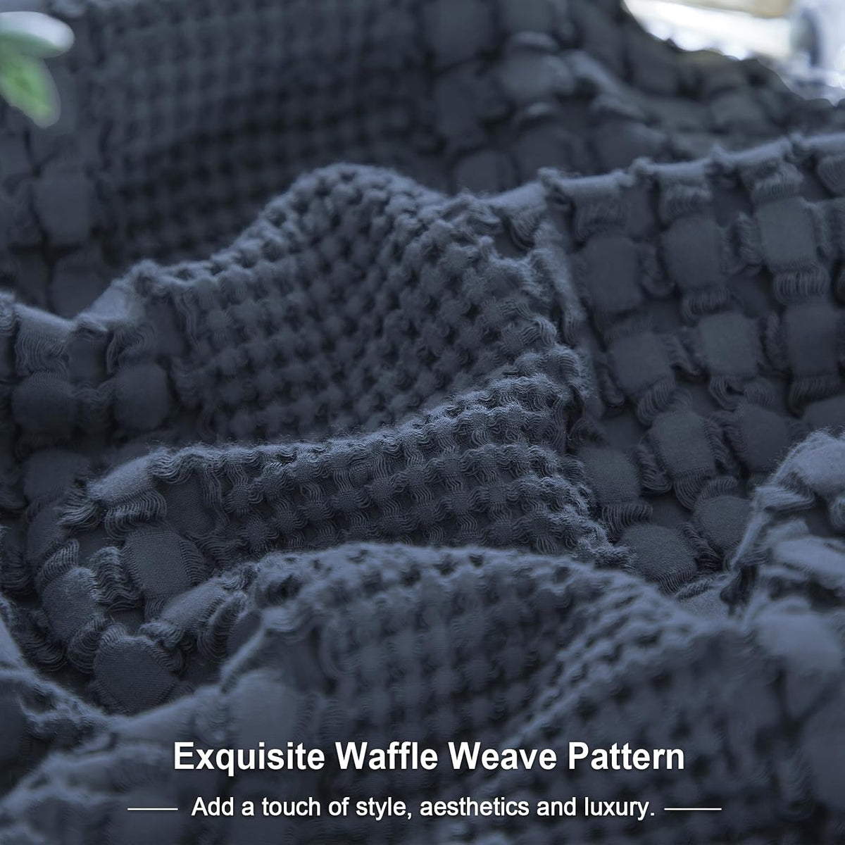 Phf 100% Cotton Waffle Pillow Shams Queen Size, 2 Pack 20" x 30" Soft Skin-Friendly Pillowcases, No Filling, Aesthetic Woven and Breathable…
