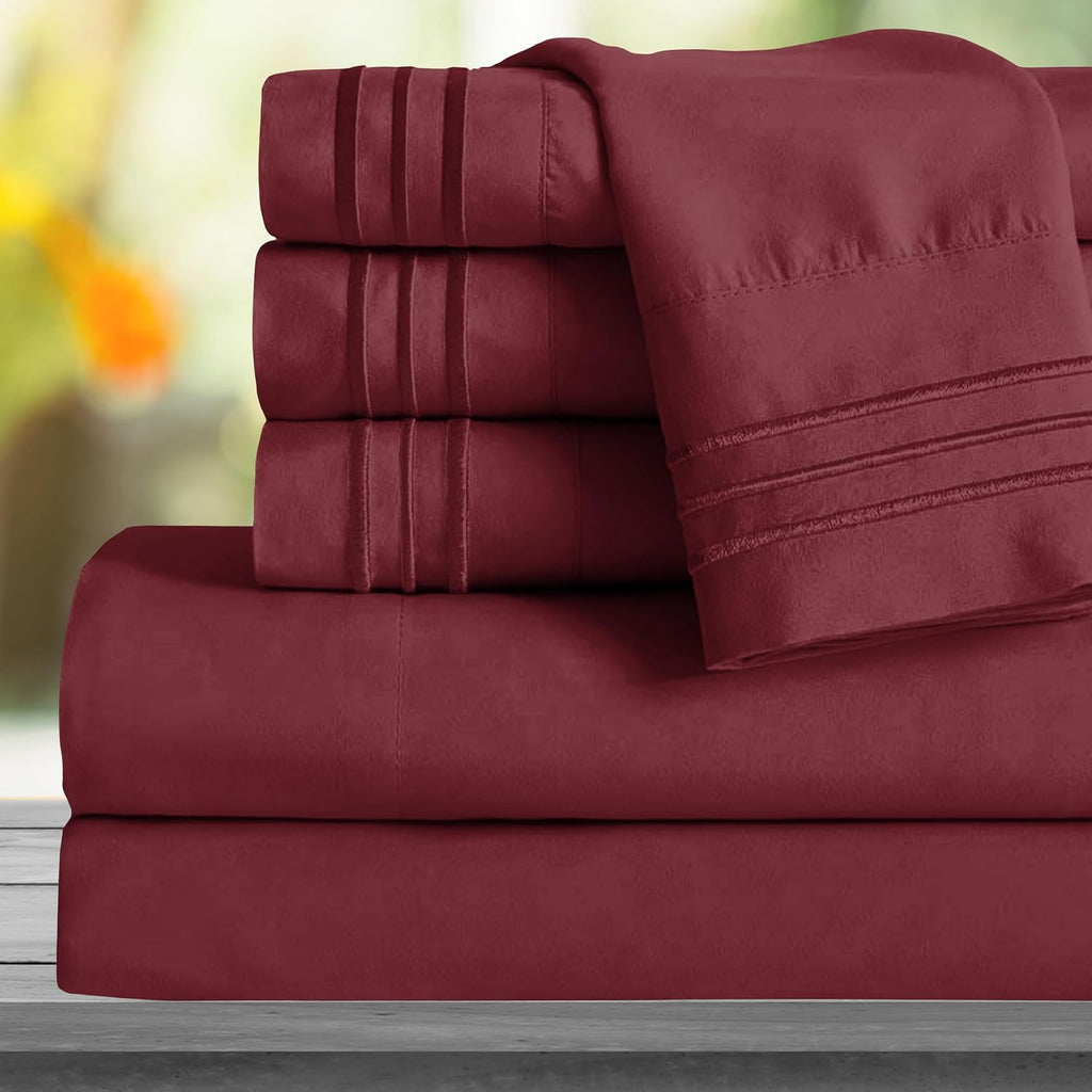 MocassiLuxuryBedding Mocassi King Sheet Set - Luxury Hotel 1800 Premier Bedding Sheets & Pillowcases - Ultra Soft Breathable & Cooling Bed…