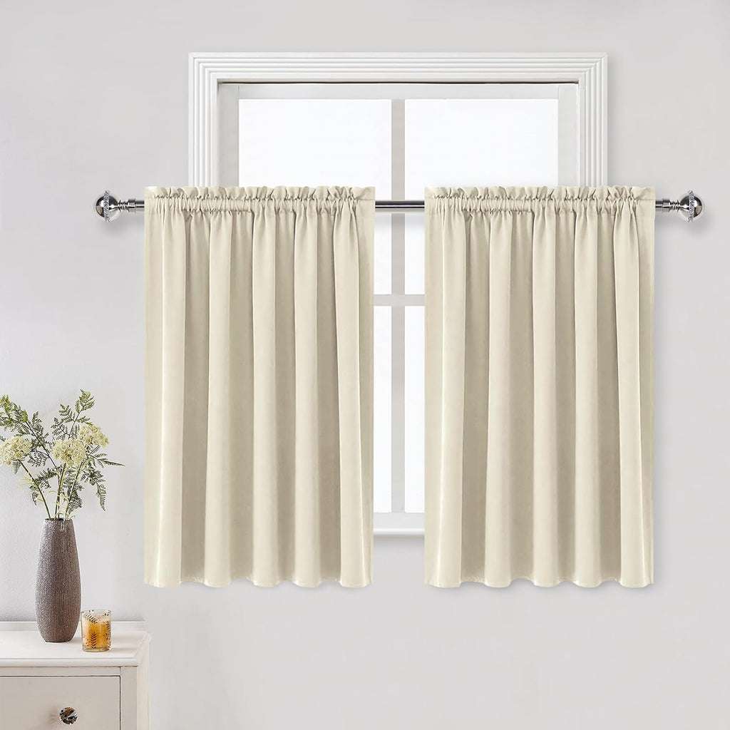 DWCN Thermal Short Blackout Curtains for Bedroom/Kitchen, Energy Saving Room Darkening Curtains for Nursery/Bedroom/Kitchen(W60 x…