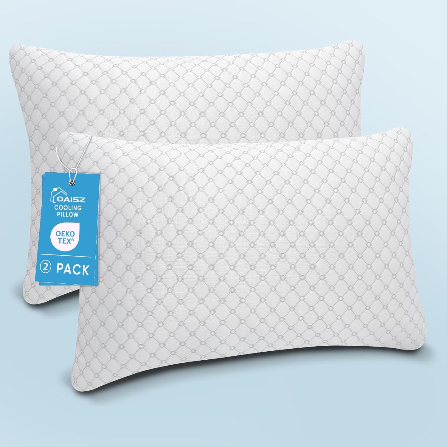 OAISZ Shredded Memory Foam Pillows, Bed Pillows King Size Set of 2, Cooling Pillows for Sleeping, Adjustable Firm Pillow for Side Back…
