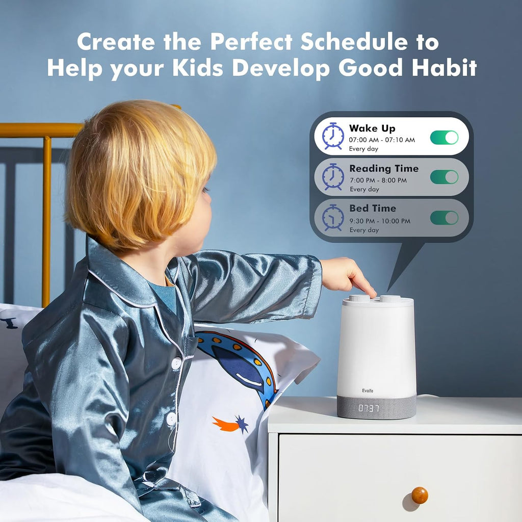Baby Sound Machine, Nursery Night Light for Kids, Alarm Clock, White Noise Machine for Sleeping, OK to Wake Clock for Toddlers, APP…