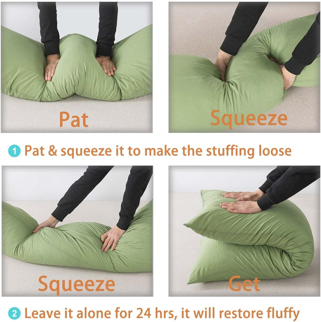 WhatsBedding Memory Foam Body Pillow with Breathable Zippered Cotton Cover, Full Body Pillow for Adults, Long Pillow for Sleeping, Firm Pil…