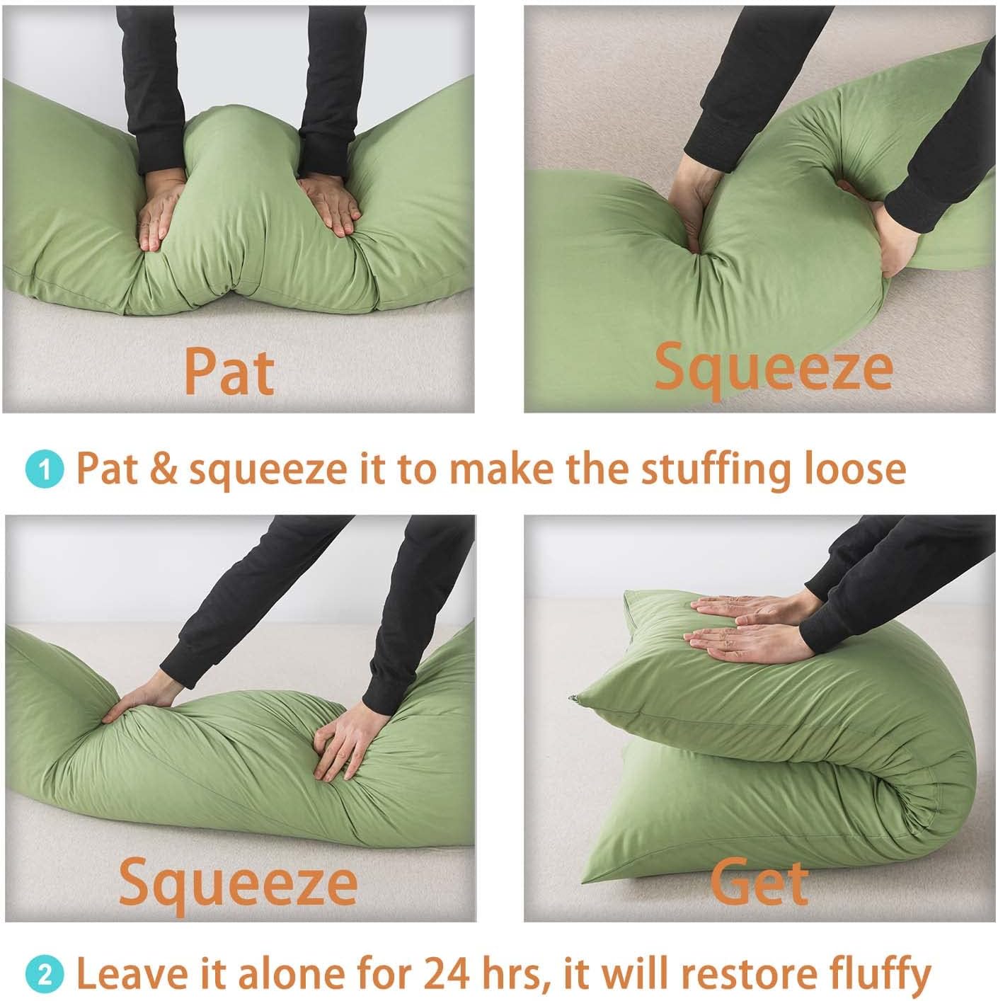 WhatsBedding Memory Foam Body Pillow with Breathable Zippered Cotton Cover, Full Body Pillow for Adults, Long Pillow for Sleeping, Firm Pil…