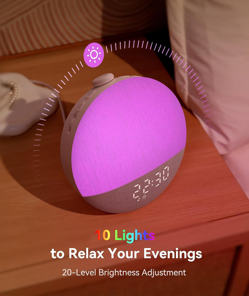 Dreamegg Sunrise 2 - Sunrise Alarm Clock, Sound Machine for Sleep, Favorites Mode, Sleep Routines, Dimmable Night Light, 29 Soothing…