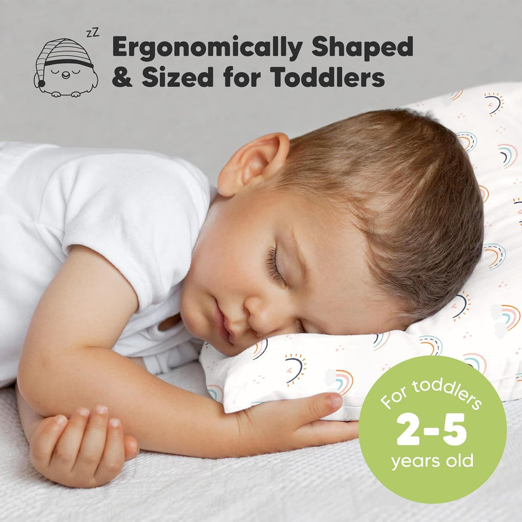 KeaBabies Toddler Pillow with Pillowcase, Jumbo 14X20 - Soft Organic Cotton Toddler Pillows for Sleeping - Machine Washable - Perfect for…
