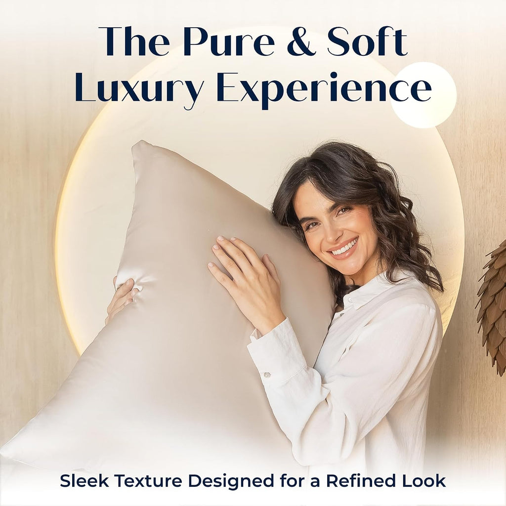 Mulberry Silk Pillowcase – Pure Silk Pillow Cover for Healthier Hair & Smoother Skin – Soft, Breathable and Temperature-Regulating…