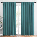 NICETOWN Living Room Curtains, Window Curtain Panels, Thermal Insulated Solid Rod Pocket Blackout Draperies/Drapes (Sea Teal, One Pair…