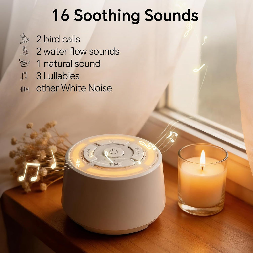 SPLENPAW Noise Sound Machine with 16 Soothing Sounds, Memory Function, 3-Color Night Light White Noise Machine for Adults, Babies &…