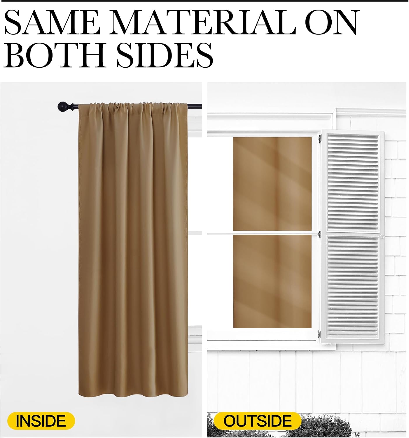 NICETOWN RV Blackout Curtains for Camper Windows, Gold Brown, 42" x 36", Set of 2, Kitchen Curtains, Short Blackout Drapes, Thermal…