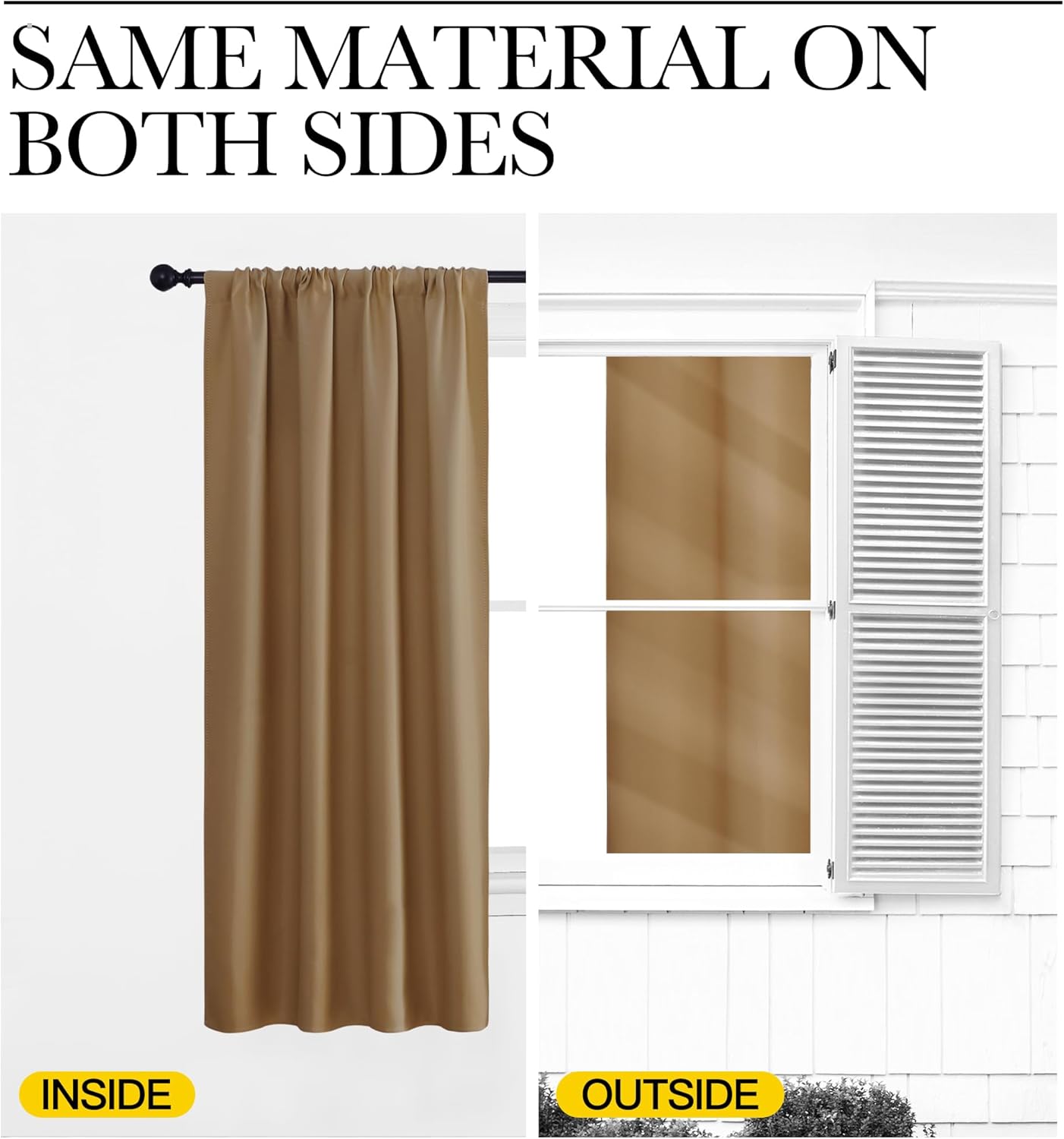 NICETOWN Gold Brown Blackout Curtains Panels for Window, Thermal Insulated Rod Pocket Blackout Drapes/Draperies for Living Room (2…