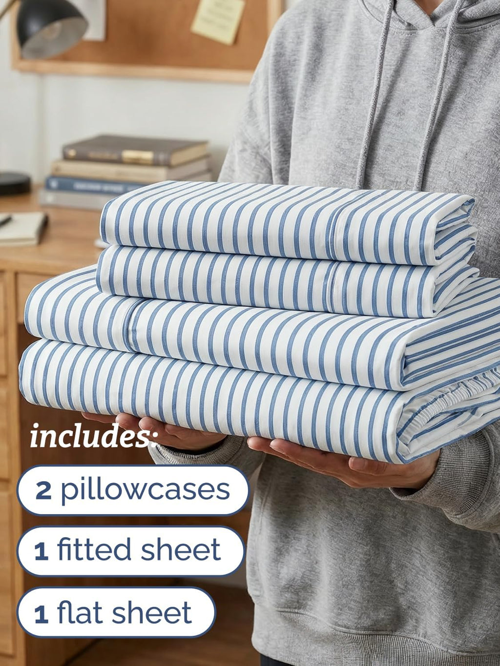Twin XL 4 Piece Sheet Set - Comfy, Breathable & Cooling - Soft Hotel Luxury Bedding for Women, Men, Kids, Teens & Children - 1 Flat & 1…