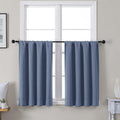 Gwine Denim Blue Short Curtains 36 Inches Long, Small Half Window Curtains Thermal Insulated Room Darkening Blackout Curtain for Bathroom…