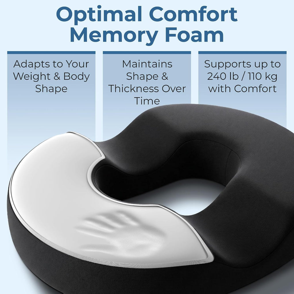 5Starsunited 5 STARS UNITED Donut Pillow Hemorrhoid Tailbone Cushion – Large Floor Cushion for – Coccyx, Prostate, Sciatica, Pelvic Floor,…