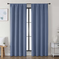 Simplebrand Ava Denim Blackout Curtains for Bedroom, 78 Inch Length, 2 Panels Set, Privacy Thermal Insulated Rod Pocket Window Curtains for…