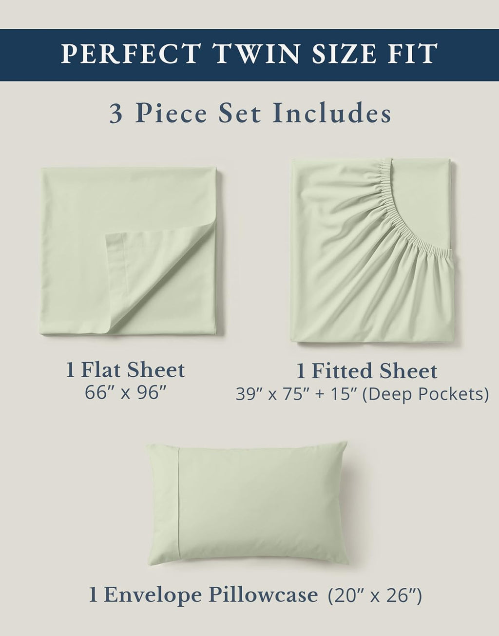 LaneLinen LANE LINEN 100% Organic Cotton Twin Sheets, Soft & Comfy Percale Weave Mercerized Fully Elasticized Reinforsed Seam Naturally Tem…