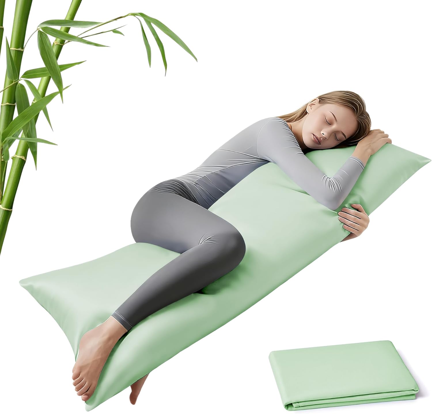 MR&HM Cooling Body Pillow Case 20"x54", Body Pillow Cover for Hot Sleepers, Breathable & Moisture Wicking, Soft Envelope Long Pillowca…
