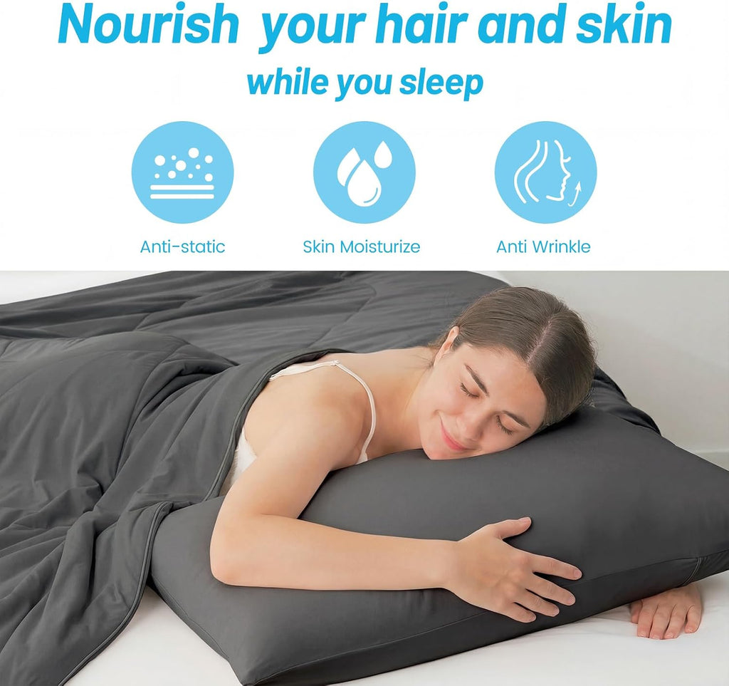 CozyBliss Cozy Bliss 2pcs Cooling Pillow Cases Set for Hot Sleepers & Night Sweats, Q-Max 0.5 Silky Wrinkle-Free Pillow Covers with Envelop…