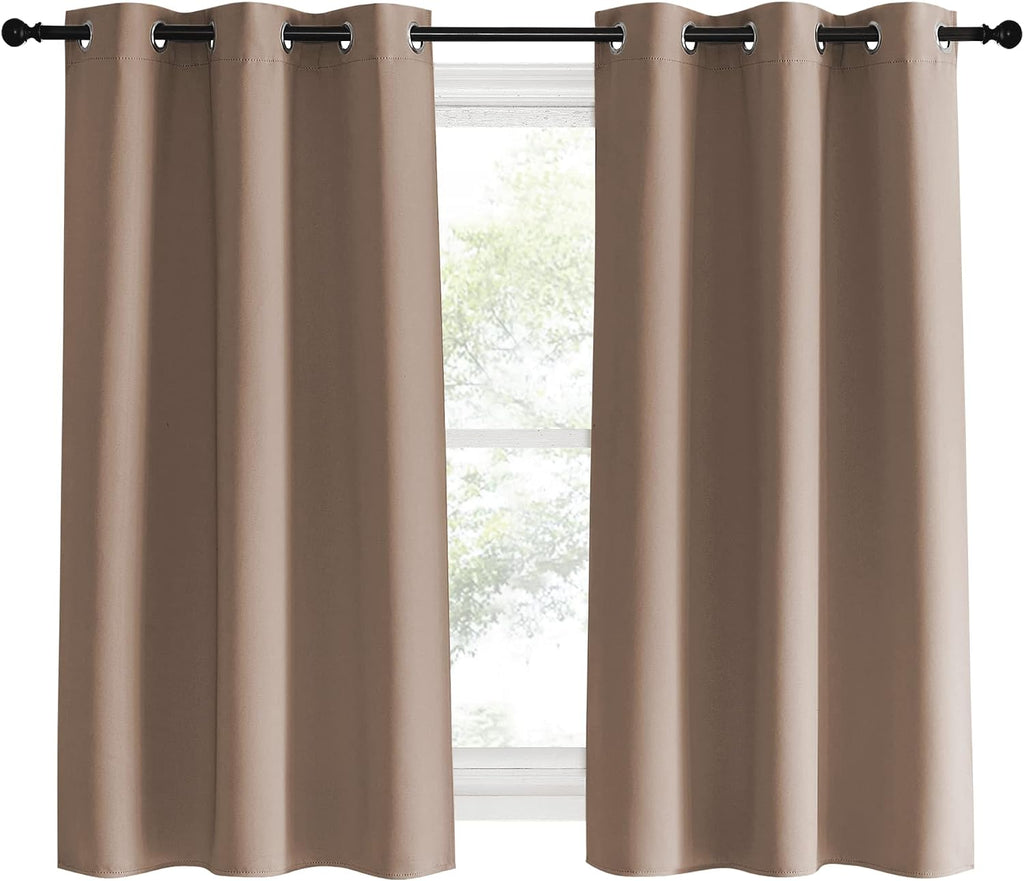 NICETOWN Blackout Window Curtains and Drapes for Kitchen, Set of 2, 42 by 60 Inch, Cappuccino, Window Treatment Thermal Insulated Solid…