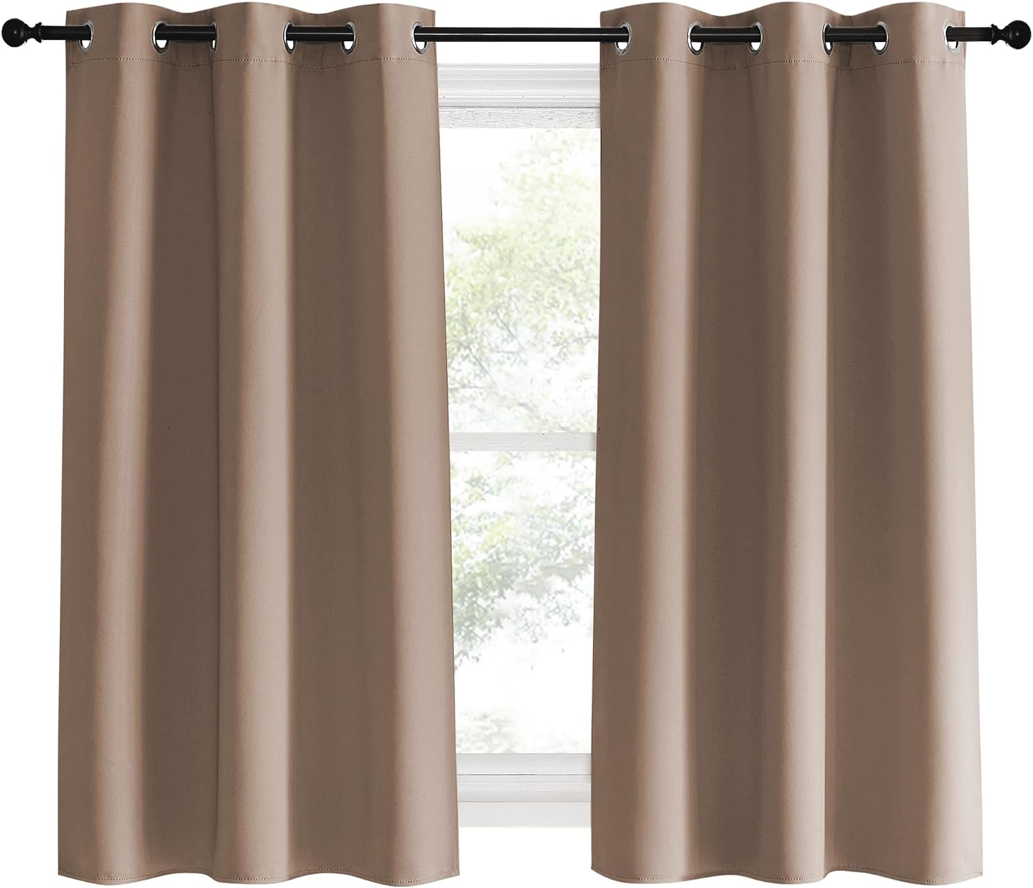 NICETOWN Blackout Window Curtains and Drapes for Kitchen, Set of 2, 42 by 60 Inch, Cappuccino, Window Treatment Thermal Insulated Solid…