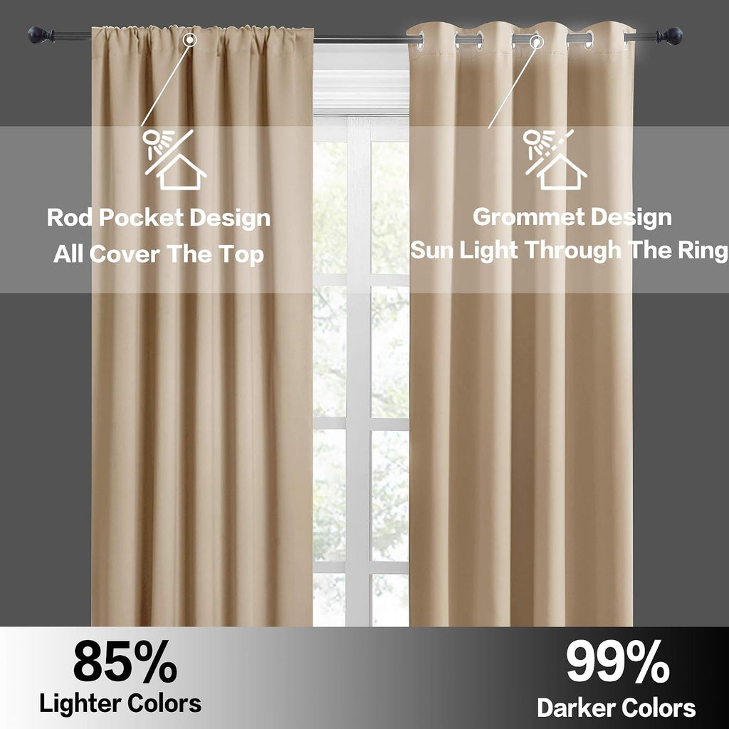 Rybhome RYB HOME Curtains for Bedroom Living Room 72 inches Long, Thermal Insulated Privacy Rod Pocket Drapes for Nursery Office Home Theat…