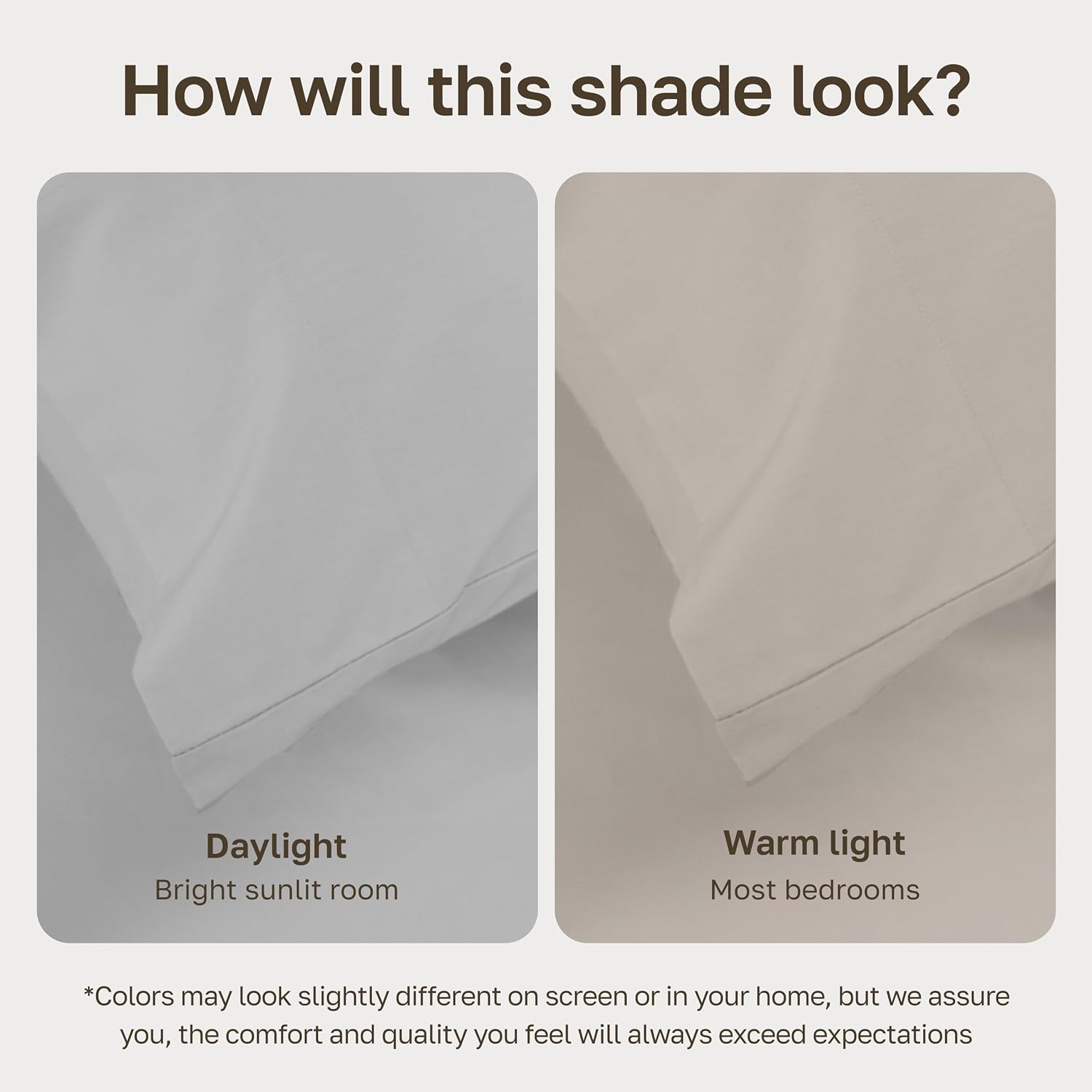 CaliforniaDesignDen California Design Den 100% Egyptian Cotton Pillowcases King Size Set of 2 - Crisp Percale Feel, Soft & Breathable Bed P…