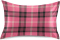 Black Buffalo Plaid Pillow Covers Silk Pillowcase for Hair and Skin Soft Breathable Smooth Cooling Satin Pillowcase King Size Pillow Case…