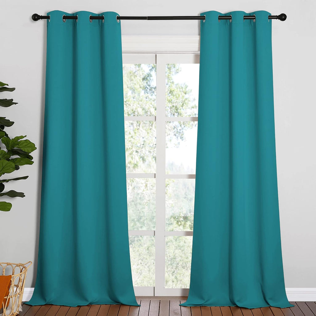 NICETOWN Room Darkening Curtains 90 inch Length 2 Panels, Thermal Insulated Grommet Blackout Curtains for Modern Casual Elegant Bedroom…